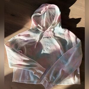80eighty Cropped Tie-Dye Hoodie
